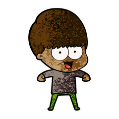 happy cartoon boy