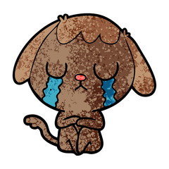 cute cartoon dog crying