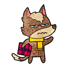 cartoon annoyed wolf