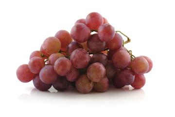 red grapes isolated on white background