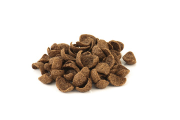 chocolate corn flakes cereal isolated on white background