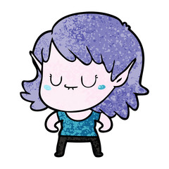 happy cartoon elf girl