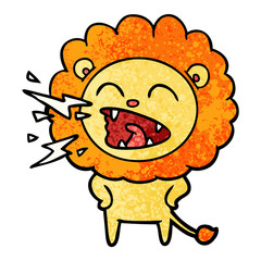 cartoon roaring lion