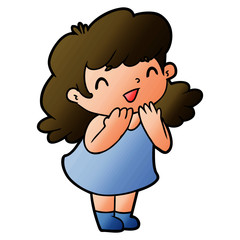 cartoon happy girl