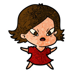 cartoon stressed woman