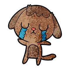cute cartoon dog crying