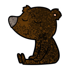 happy cartoon bear sitting