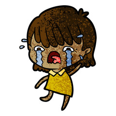 cartoon girl crying