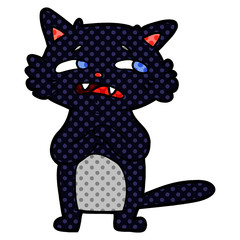 worried cartoon cat