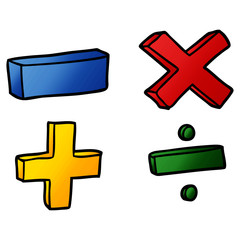 Obraz premium cartoon math symbols