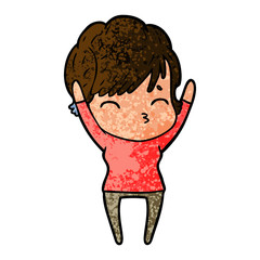 Obraz premium cartoon woman thinking