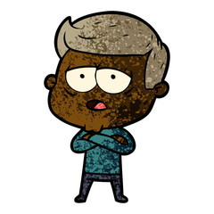 cartoon tired man