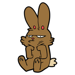 cartoon grumpy rabbit