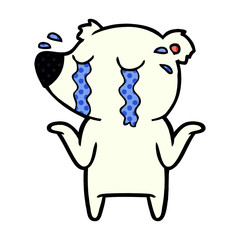 sad little polar bear cartoon