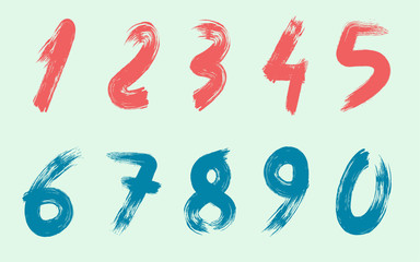 Handwritten Paint Brush Numbers