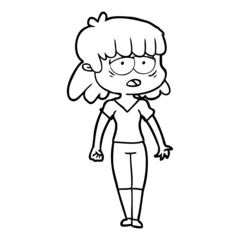 Fototapeta premium cartoon tired woman