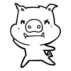 angry cartoon pig