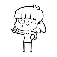 cartoon whistling girl