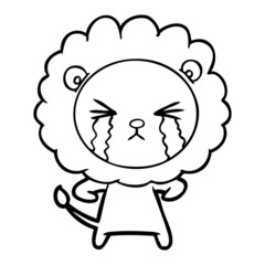 cartoon crying lion