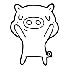 Obraz premium cartoon content pig