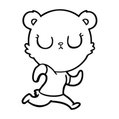 peaceful cartoon bear running