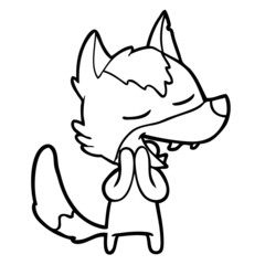cartoon wolf laughing