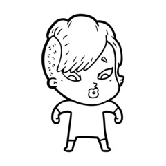 cartoon surprised girl