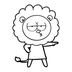 cartoon bored lion