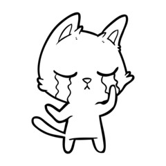 crying cartoon cat