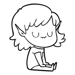 Obraz premium happy cartoon elf girl