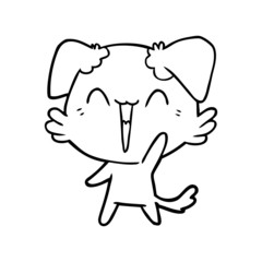 happy little dog cartoon