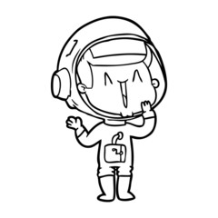 Obraz premium laughing cartoon astronaut