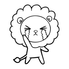 cartoon crying lion