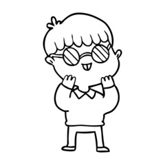 cartoon boy wearing spectacles