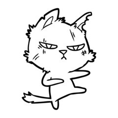 tough cartoon cat