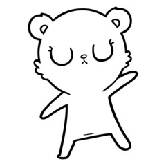 peaceful cartoon bear