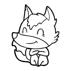 friendly cartoon wolf