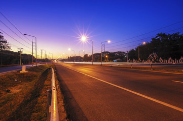 traffic highway road evening after sunset