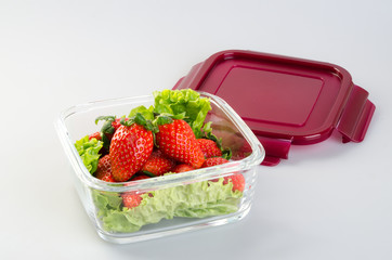 Fresh strawberries on background