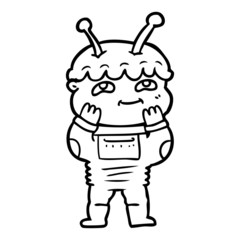 surprised cartoon spaceman