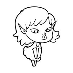 pretty cartoon elf girl