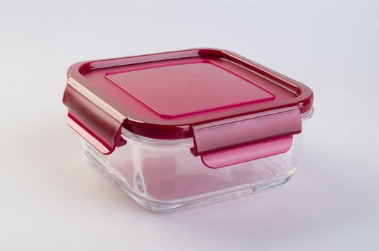food containers on the background. glass food containers on the background
