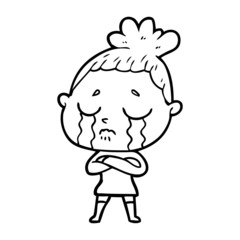 cartoon crying woman