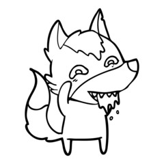cartoon hungry wolf