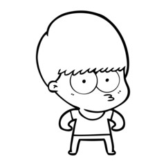 curious cartoon boy