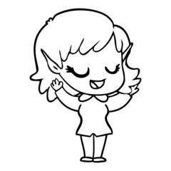 happy cartoon elf girl