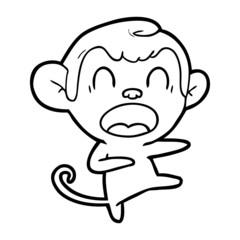 shouting cartoon monkey dancing
