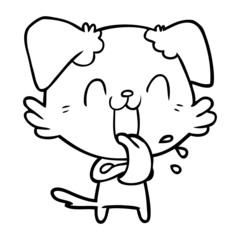cartoon panting dog