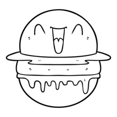 cartoon happy burger