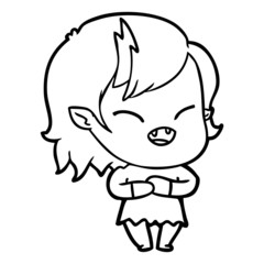 cartoon laughing vampire girl